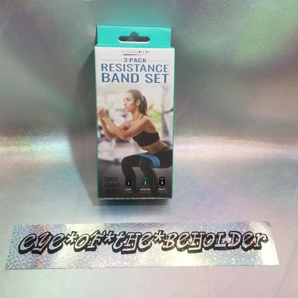 3-Pack Resistance Band Set, 3 Weight Levels - SEALED/NEW - Picture 1 of 4